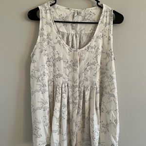 LC Lauren Conrad Fox Print Pleated Blouse